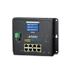 Planet WGS-5225-8P2SV 8 Port Gigabit Ethernet 10/100/1000T Layer 2+ PoE Managed Wall Mountable Industrial Switch + 2x Gigabit SFP with LCD Touch Screen